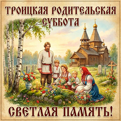 Открытка с теплыми словами на фоне берез