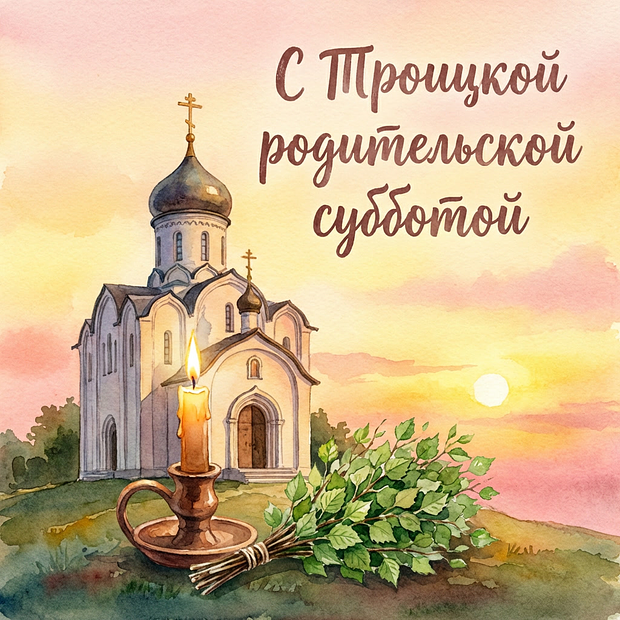 Картинка с теплыми словами на Троицкую родительскую субботу
