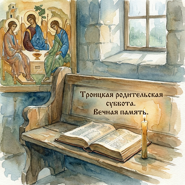 Светлая память! Открытка с душевными словами на Троицкую родительскую субботу
