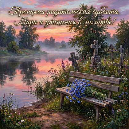 Картинка с теплыми словами и колокольней
