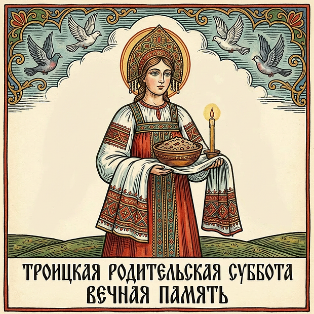 Скачать открытку на Троицкую родительскую субботу
