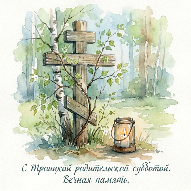 Скачать бесплатно открытку с Троицкой родительской субботой
