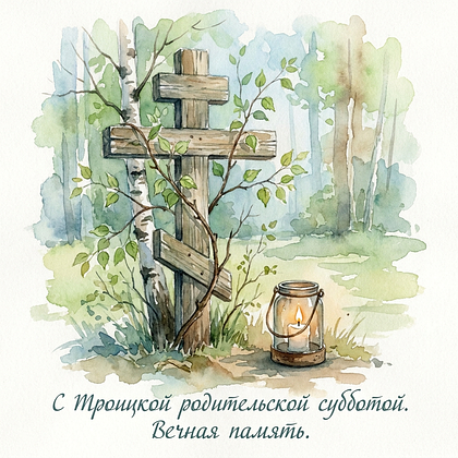 Открытка на день поминовения с православной символикой