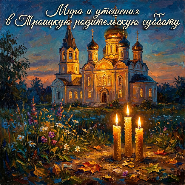 Красивая картинка с Троицкой родительской субботой
