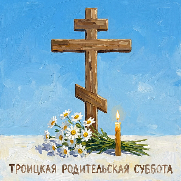 Открытка с теплыми словами на Троицкую родительскую субботу
