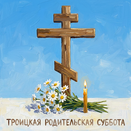 Открытка с теплыми словами для дня поминовения и храмом