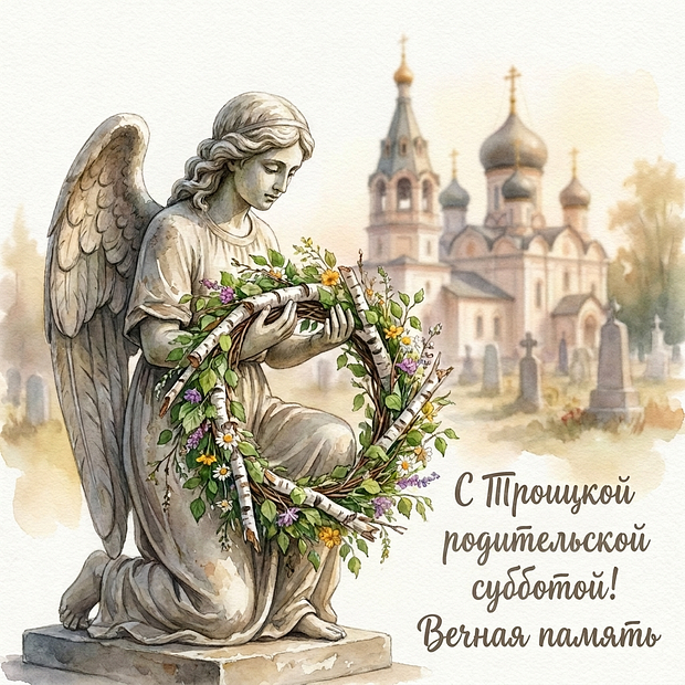 Скачать бесплатно открытку с Троицкой родительской субботой
