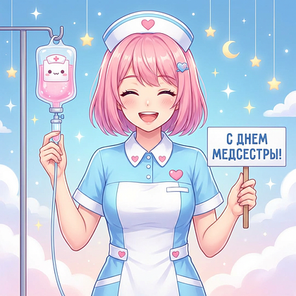 Открытка с пожеланиями для медсестры
