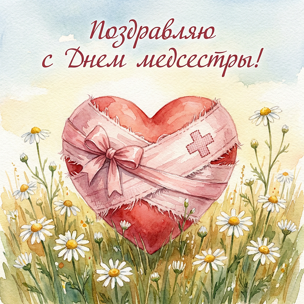 Красивая открытка с Днем медсестры
