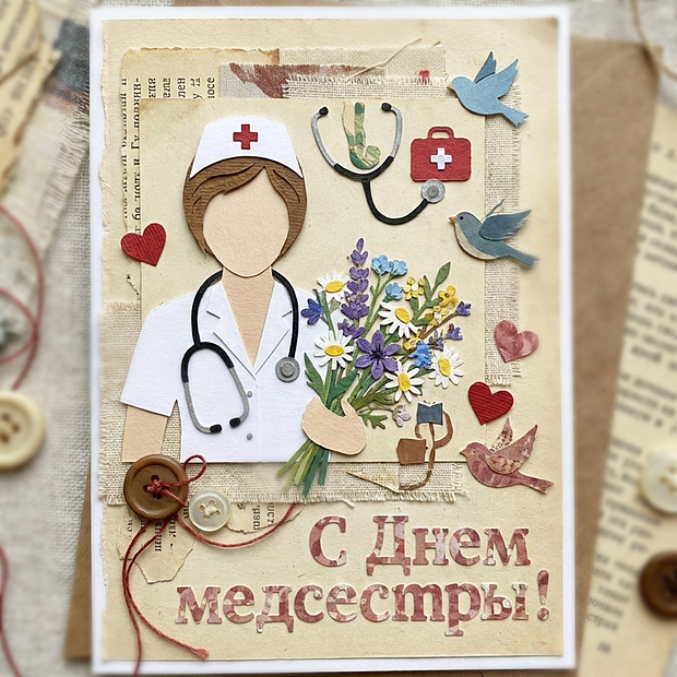 Открытка с душевными словами на День медсестры

