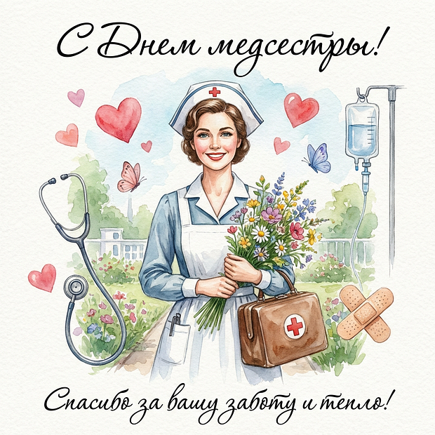 Картинка с душевными словами на День медсестры
