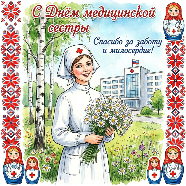 Скачать бесплатно открытку с Днем медсестры
