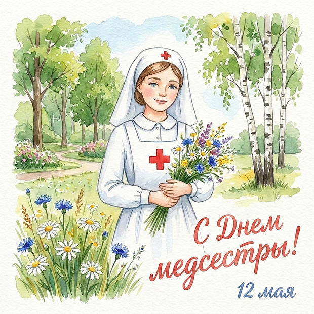 Красивая открытка с Днем медсестры