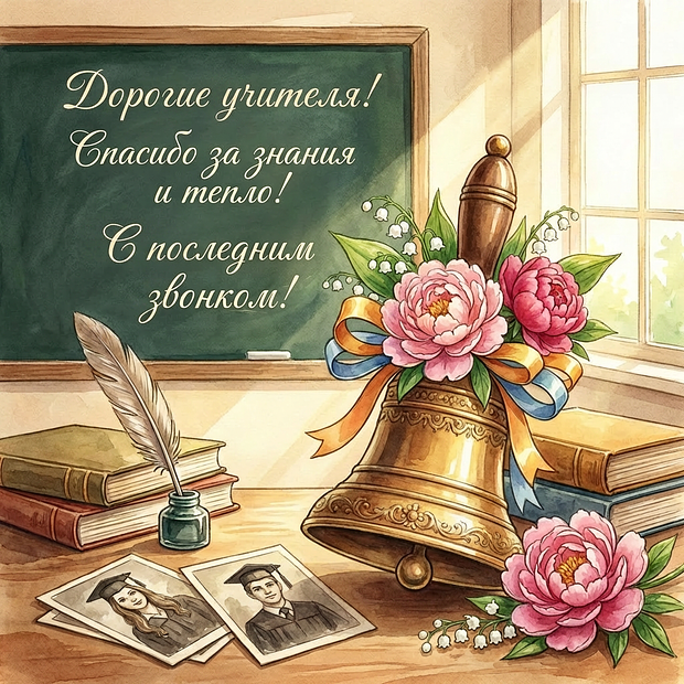 Открытка на последний звонок для преподавателей
