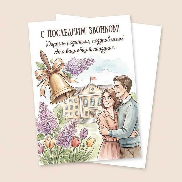 Открытка на последний звонок для родителей
