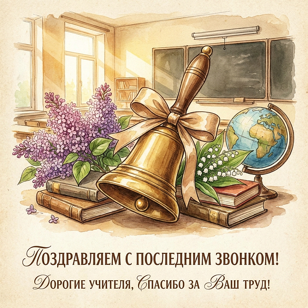Открытка на последний звонок для учителей
