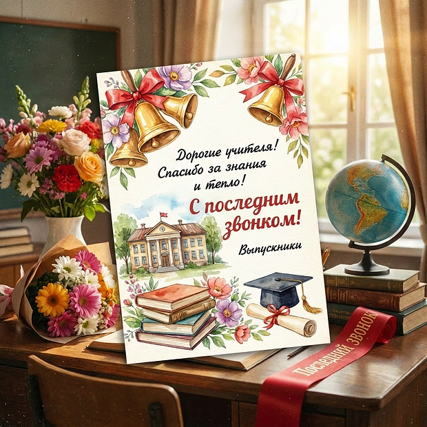 Открытка на последний звонок для преподавателей
