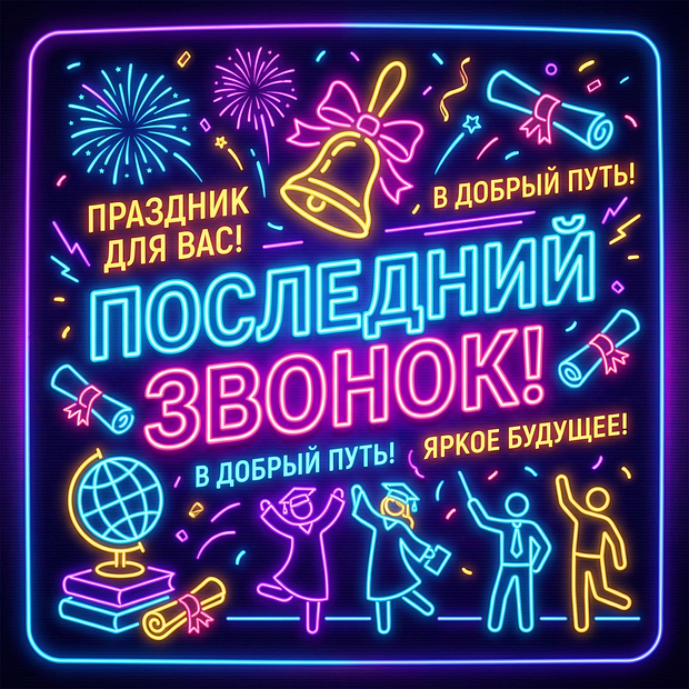 Открытка с душевными словами на последний звонок
