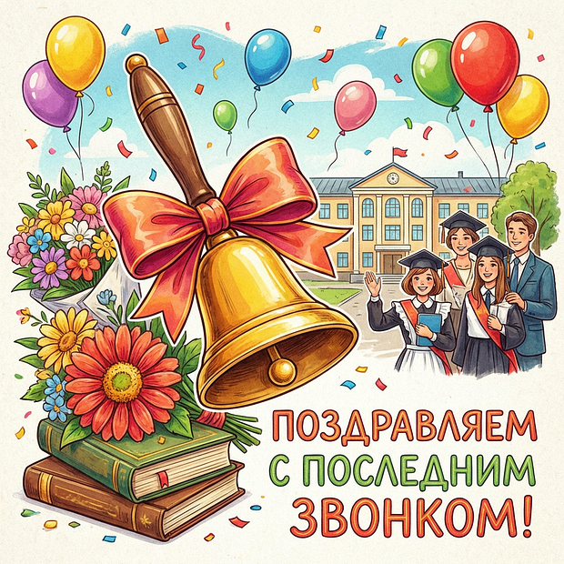 Бесплатная открытка с последним звонком
