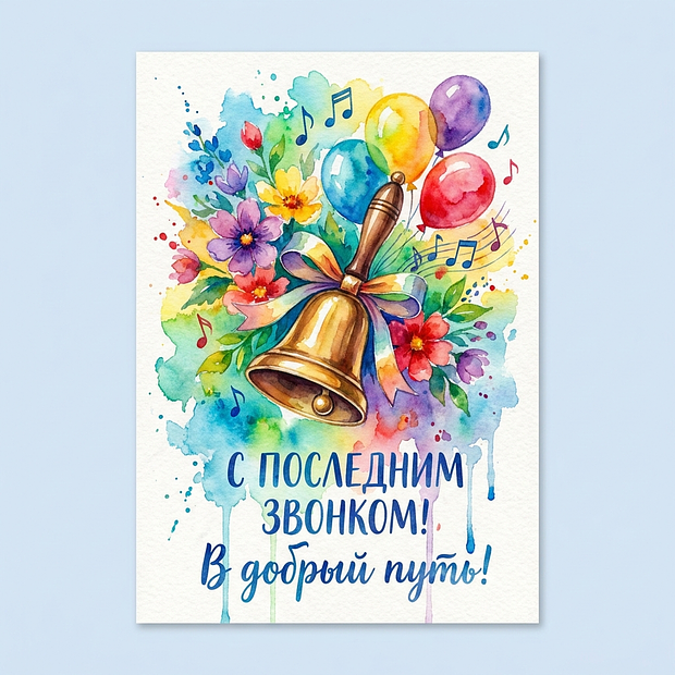 Скачать открытку на последний звонок
