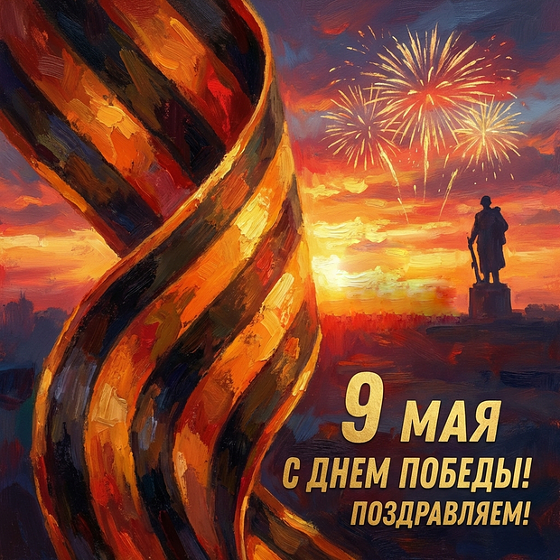 Открытка с поздравлением ко Дню Победы
