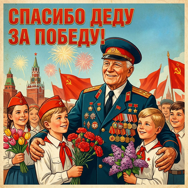 Открытки с Днем Победы в стиле СССР