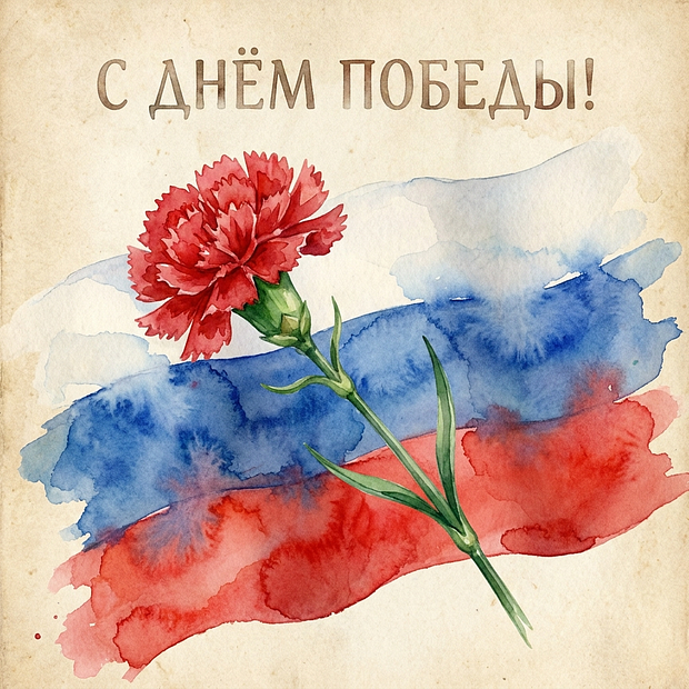 Открытка с поздравлением ко Дню Победы
