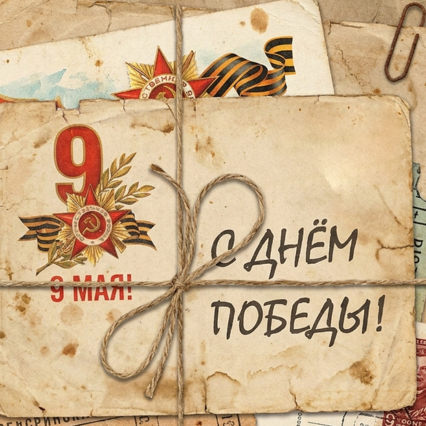Советская открытка с Днем Победы

