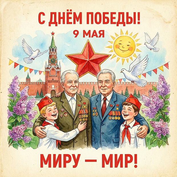 Бесплатная открытка с Днем Победы
