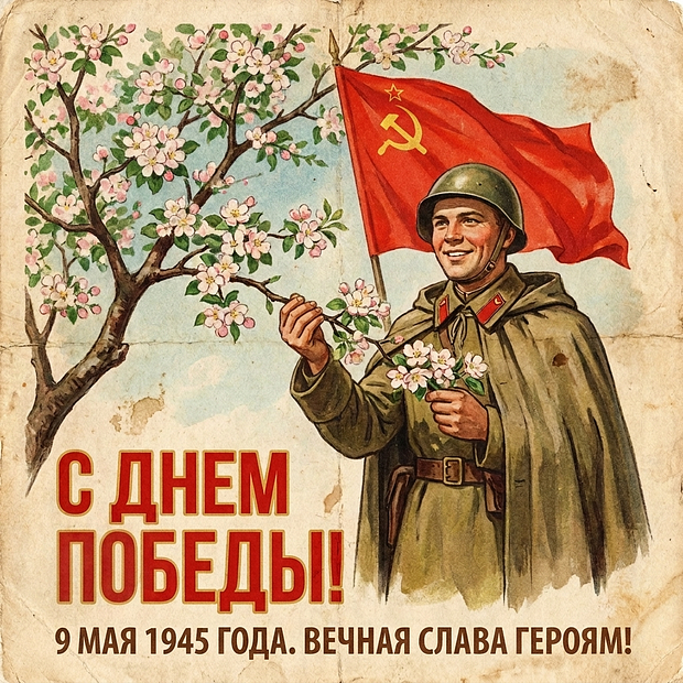 Открытки с Днем Победы в стиле СССР
