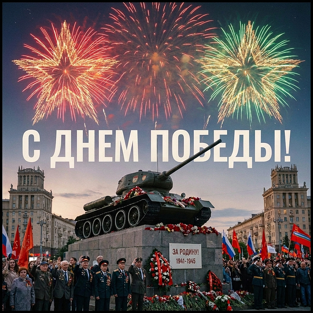 Красивая открытка на 9 Мая
