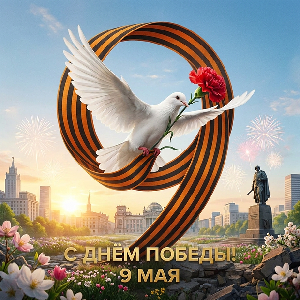 Скачать открытку на 9 Мая

