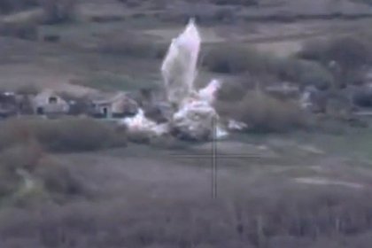 Появилось видео уничтожения укрытия ВСУ экспериментальным снарядом