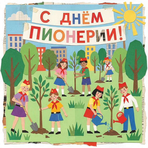 Картинка с поздравлением ко Дню пионерии
