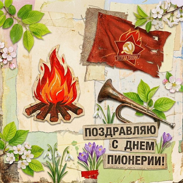 Картинка с поздравлением ко Дню пионерии

