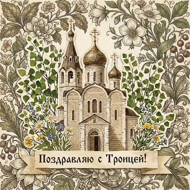Бесплатная картинка на Троицу
