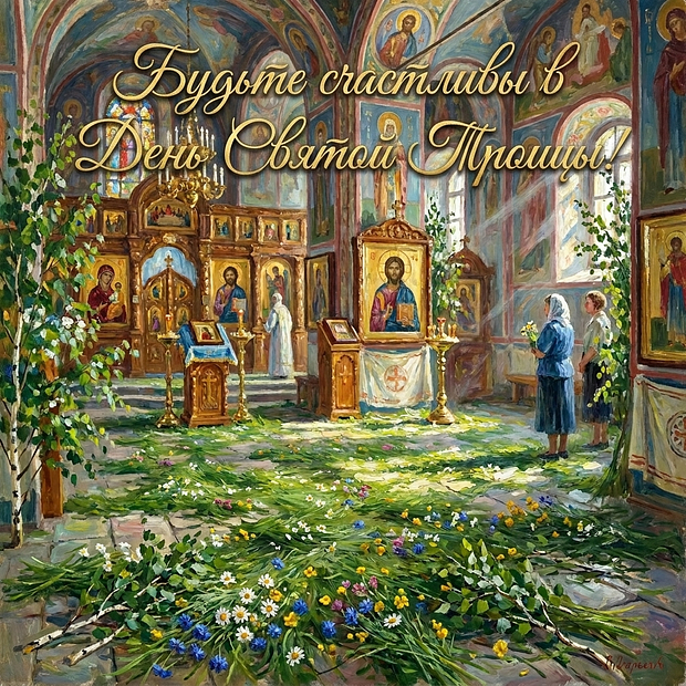 Бесплатная открытка с Днем Святой Троицы
