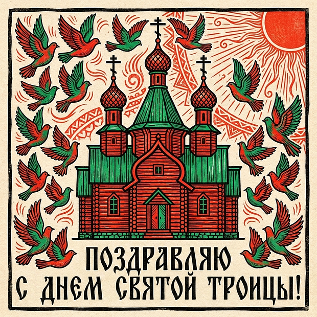 Открытка на Троицу
