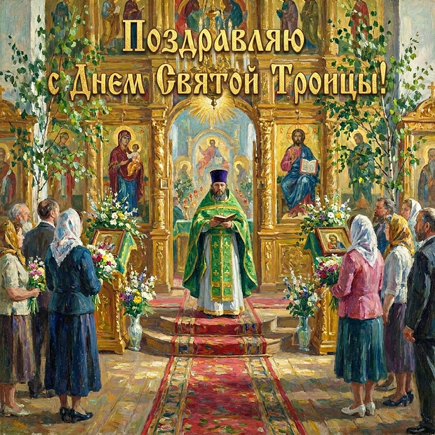 Открытка на День Святой Троицы

