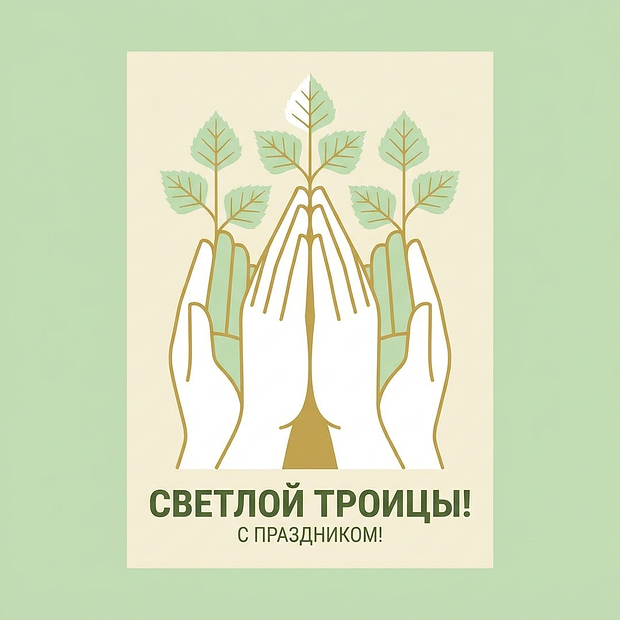 Скачать бесплатно открытку с Днем Святой Троицы
