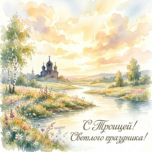 Открытка с Днем Святой Троицы

