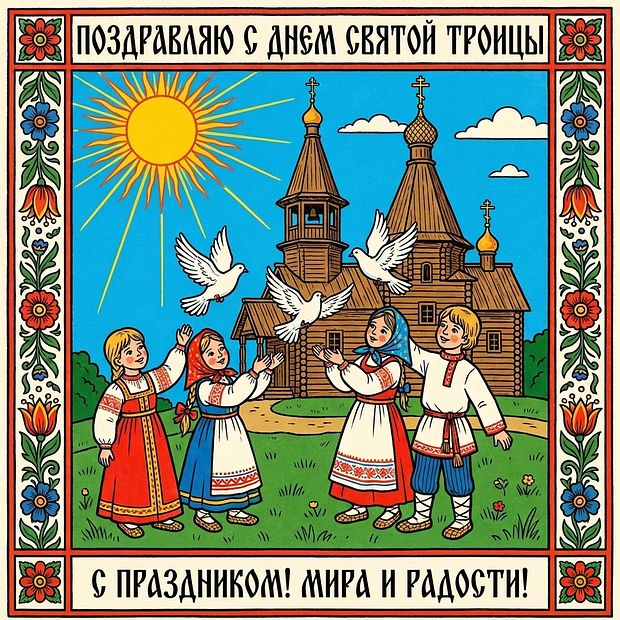 Открытка на Троицу

