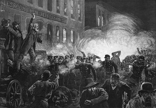 Бунт на Хеймаркет, гравюра 1886 года