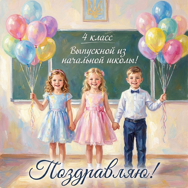 Скачать бесплатно открытку с выпускным из начальной школы