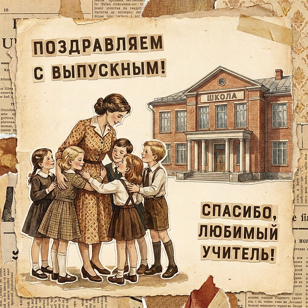 Открытка на выпускной в начальной школе для преподавателей