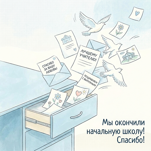 Открытка на выпускной в начальной школе для учителей