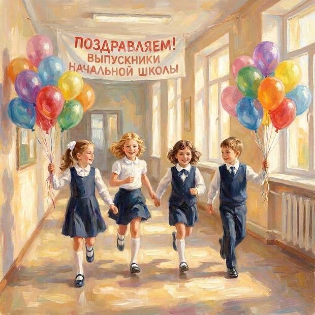 Картинка с душевными словами на выпускной в начальной школе