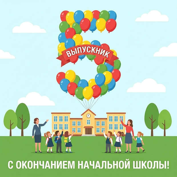 Открытка на выпускной в начальной школе
