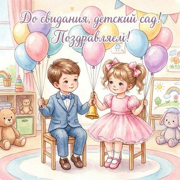 Открытка на выпускной из детского сада