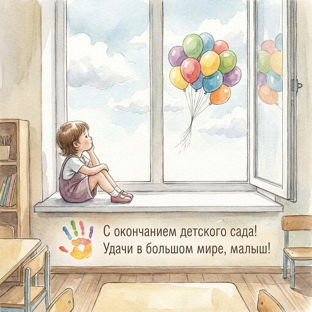 Открытка с душевными словами на выпускной из детского сада
